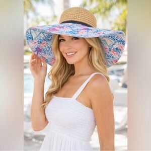 Lilly Pulitzer Straw Hat “Sea to Shining Sea” NWT